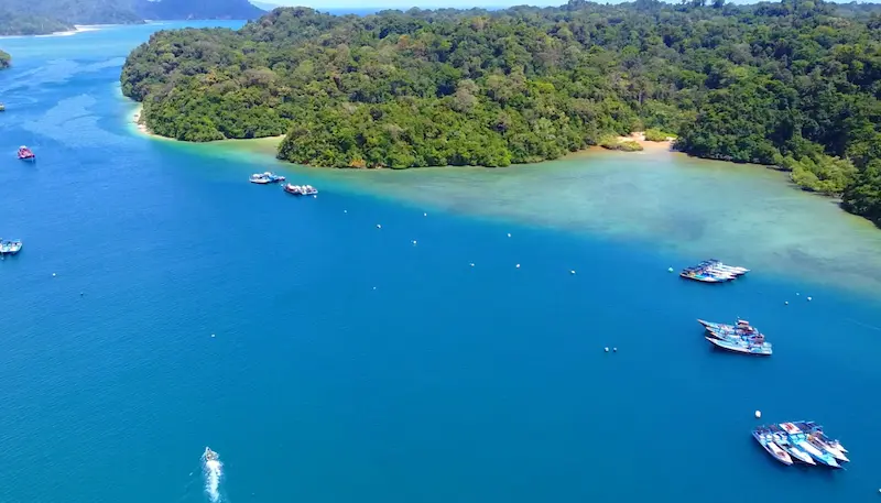 Drone footage Pulau Sempu dari Udara