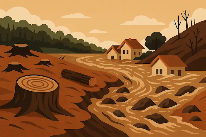 Bencana banjir bandang di Indonesia akibat deforestasi