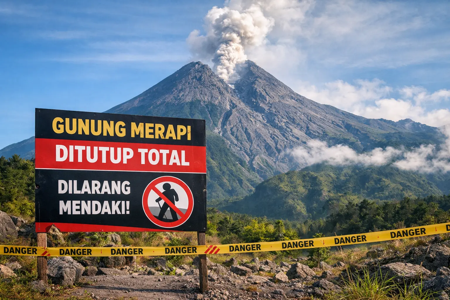 Gunung Merapi Ditutup Total