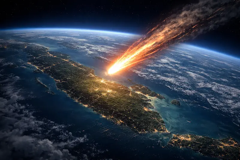 Ilustrasi Space Debris yang Masuk ke Atmosfer Bumi