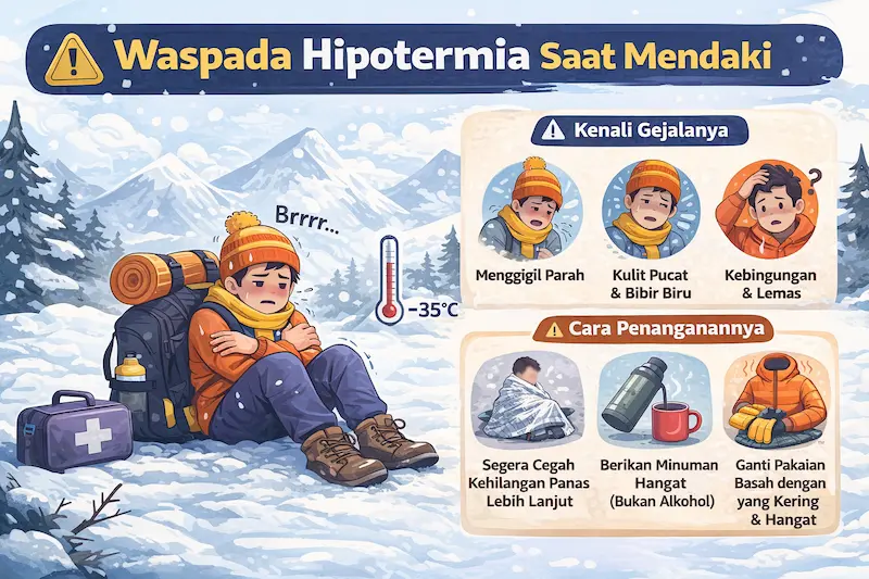 Infografik bahaya hipotermia